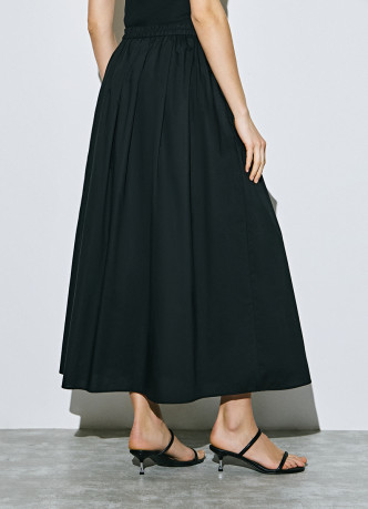 Юбка миди А-силуэта с эластичным поясом