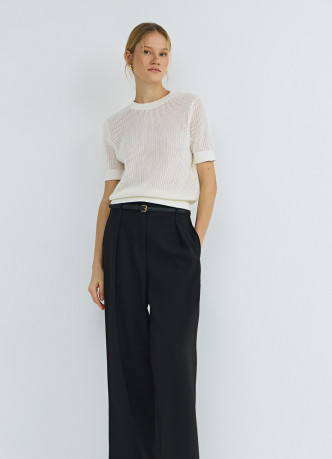 Ажурный джемпер с коротким рукавом