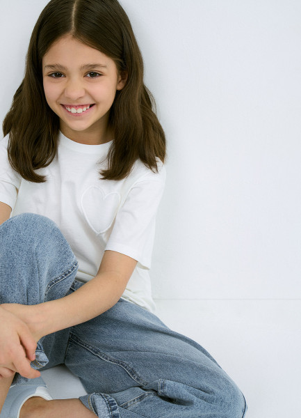 

Футболка с аппликацией для девочек, Белый