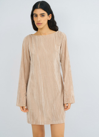 Платье мини из жатого бархата