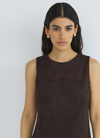 Платье миди из искусственной замши