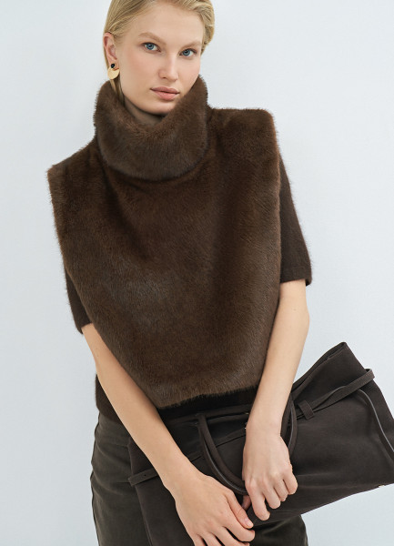

Манишка из искусственного меха, Коричневый