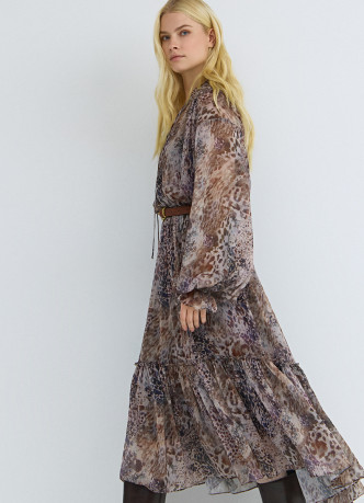 Шифоновое платье с принтом