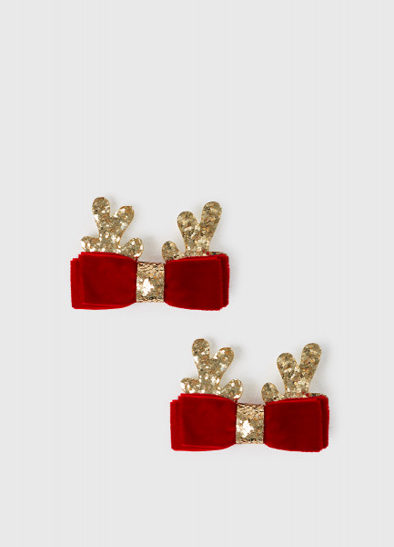 

Набор заколок для волос для девочек, 2 шт., Красный