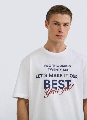 Пижамная футболка с текстовым принтом