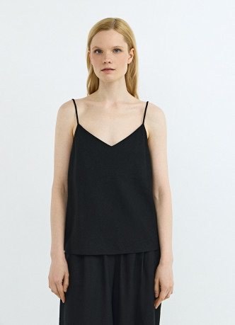 Топ изо льна на бретелях