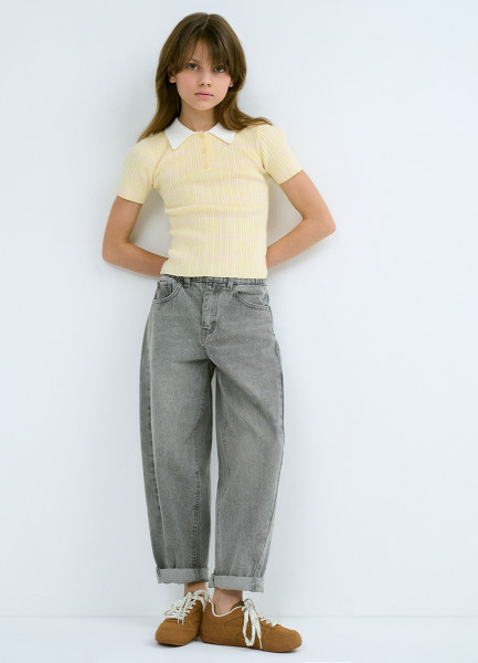 Джинсы Barrel для девочек Серый 2399₽