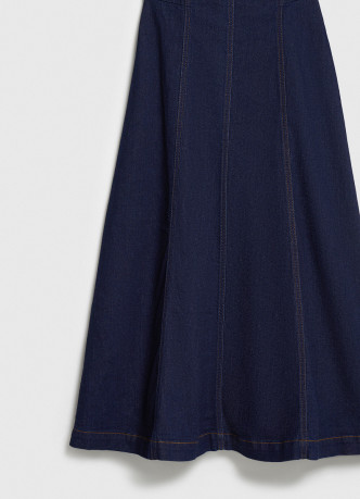 Джинсовое платье миди