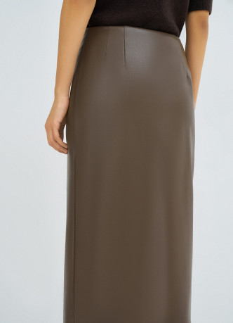 Юбка миди из искусственной кожи