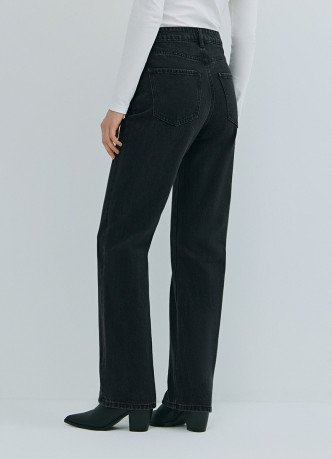 Прямые джинсы с высокой посадкой