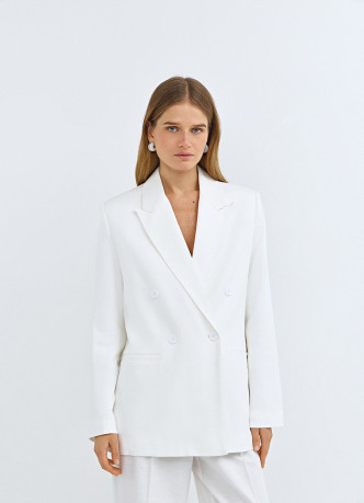 Двубортный льняной жакет