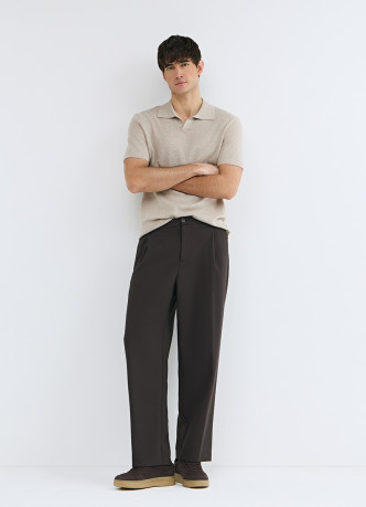 Вязаное поло с коротким рукавом