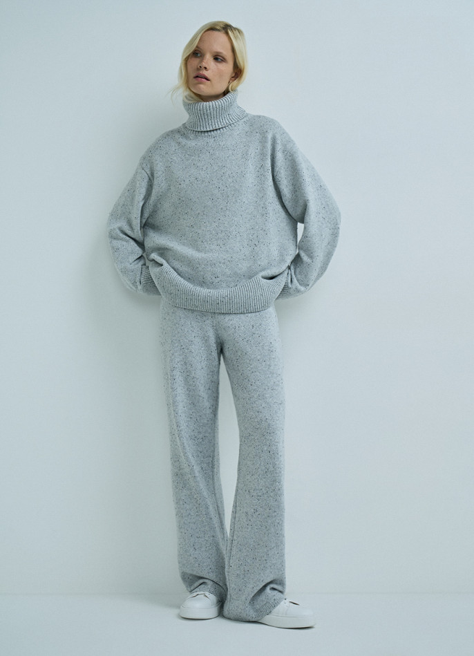 Широкие брюки из фактурной пряжи