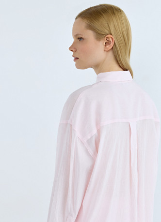 Полупрозрачная блузка с длинным рукавом