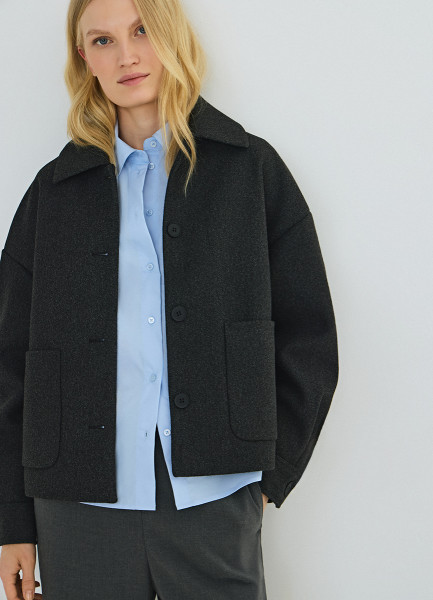 

Куртка из пальтовой ткани, Серый