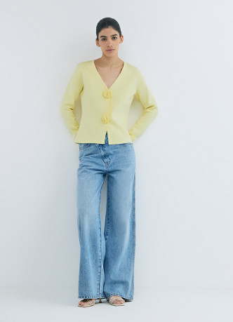 Кардиган с пуговицами в виде цветов