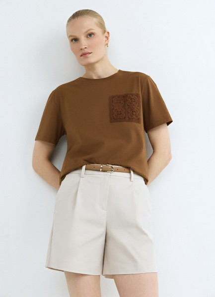 Шорты с ремнём, Бежевый