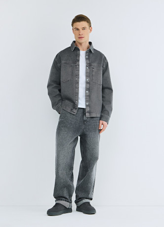 Куртка-рубашка из твила с карманами