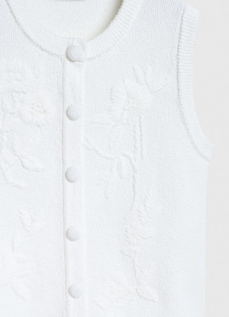 Трикотажный жилет с флоральной вышивкой