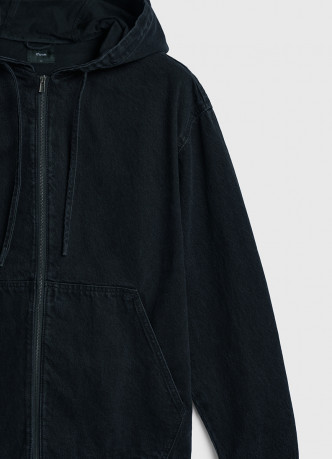 Джинсовая куртка на молнии с капюшоном