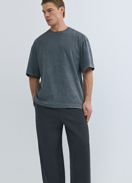 

Базовая футболка с эффектом стирки, Серый