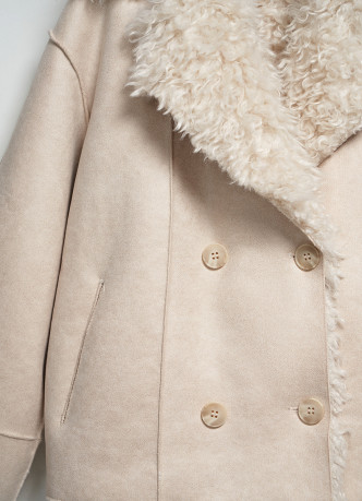 Дублёнка из искусственной замши и меха