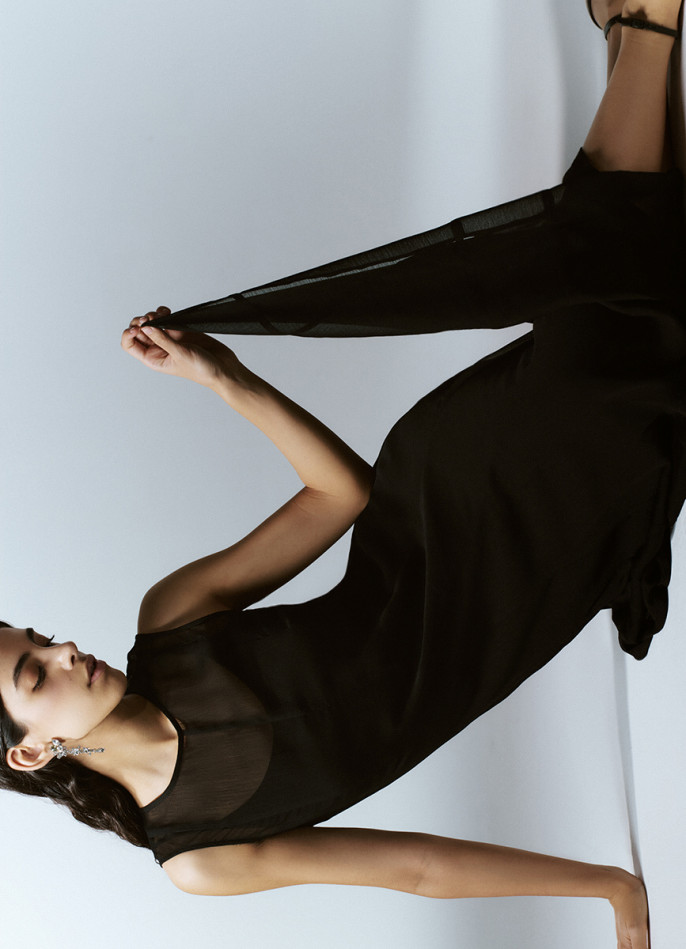 Шифоновое платье А-силуэта