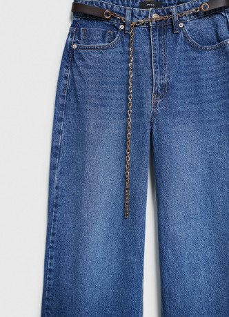 Широкие джинсы Wide leg с ремнём