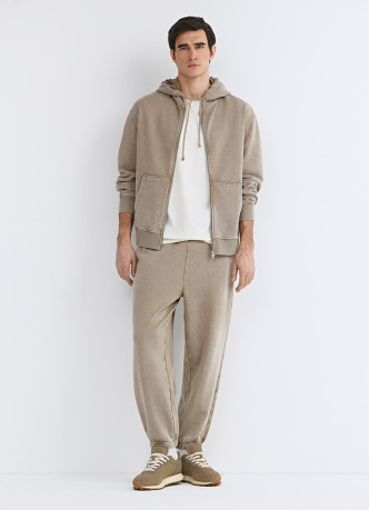 Толстовка на молнии с эффектом стирки