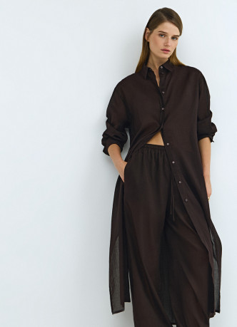 Брюки с эластичным поясом и завязками