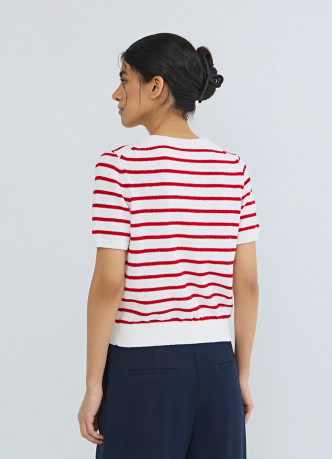 Кардиган в полоску с коротким рукавом