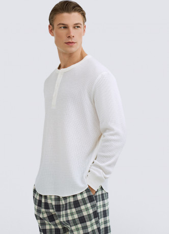 Лонгслив пижамный из текстурной ткани