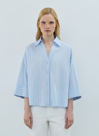 Рубашка в полоску с рукавом 3/4