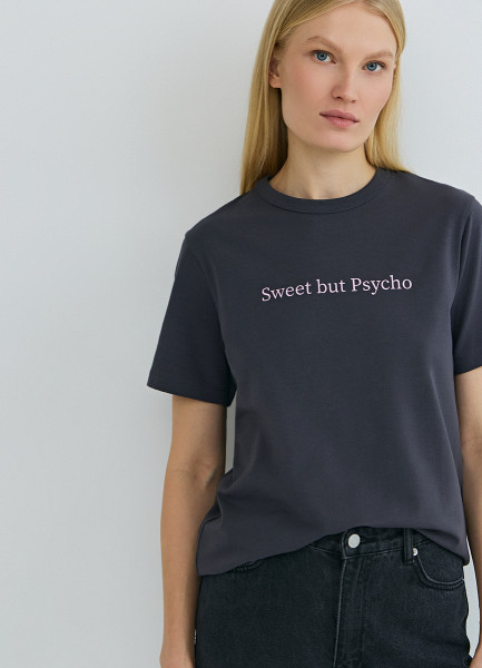 

Футболка с принтом, Серый