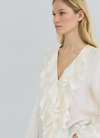 Блузка из лиоцелла с рюшами