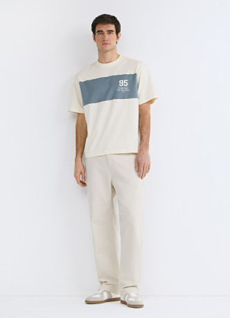 Футболка колор-блок с принтом