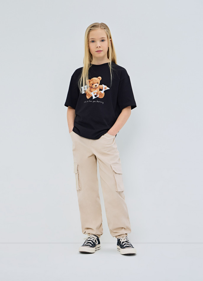 Брюки с карго-карманами для девочек