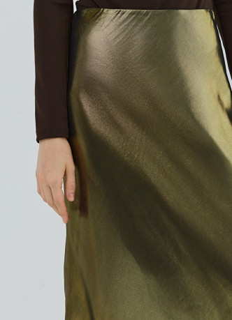 Юбка из ткани с эффектом жидкого золота
