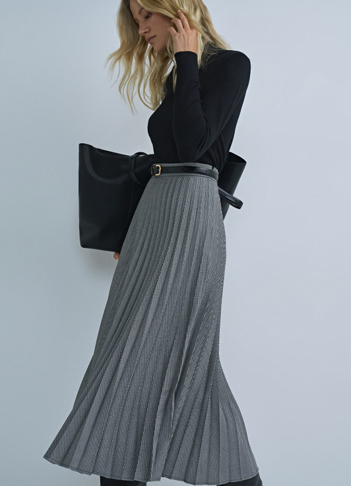 Плиссированная юбка миди