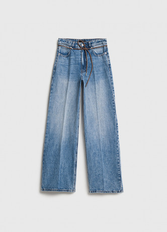 Широкие джинсы Wide leg с ремнём