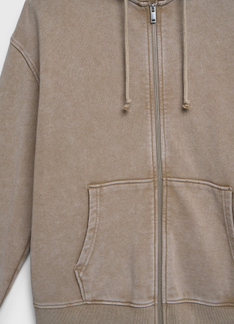 Толстовка на молнии с эффектом стирки