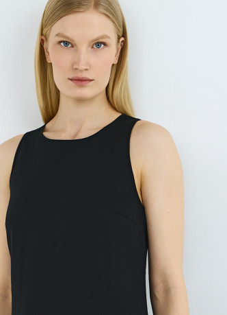 Платье А-силуэта из смесового льна