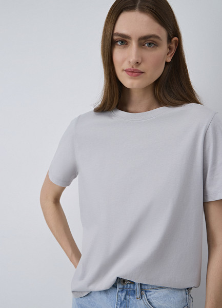 Базовая футболка, Белый O`Stin LT6696O02-90, размер 42 - фото 4