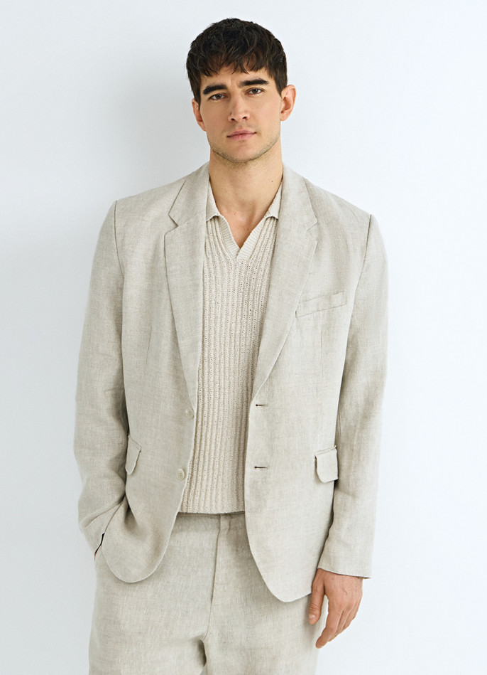 Однобортный пиджак изо льна