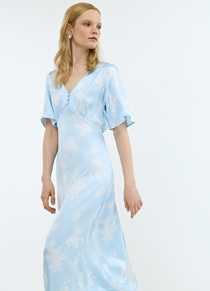 Платье миди с принтом