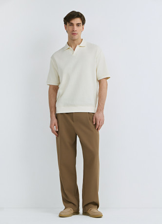 Поло из текстурной хлопковой ткани