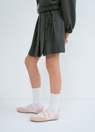 Юбка мини в складку с бантами для девочек