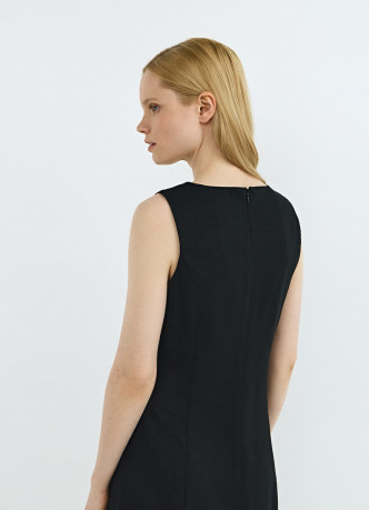 Платье из смесового льна с вырезом каре