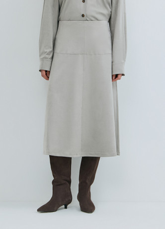 Юбка миди из искусственной замши