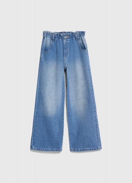 

Широкие джинсы Wide leg для девочек, Синий